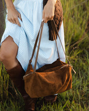 Load image into Gallery viewer, Marissa Suedette Shoulder Bag - Cognac