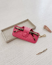 Load image into Gallery viewer, Skittle Sunglass Case - Woven Hot Pink