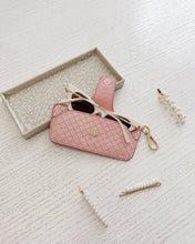 Load image into Gallery viewer, Skittle Sunglass Case - Woven Pastel Pink