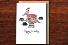 Load image into Gallery viewer, Cockatoos and Cake Card - THE NONSENSE MAKER