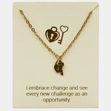 Load image into Gallery viewer, Lock and Key Inspiration Necklace in Gold or Silver