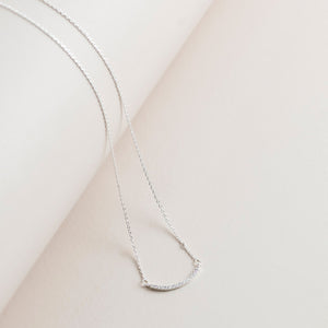 Silver and Crystal Curve Pendant