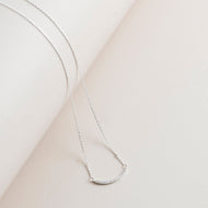 Silver and Crystal Curve Pendant