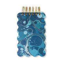 Load image into Gallery viewer, Wavy Notepad - Teal Marbling