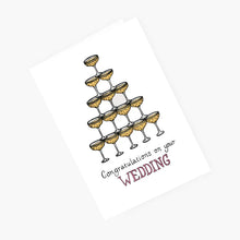 Load image into Gallery viewer, Champagne Tower - Congratulations Wedding Card - THE NONSENSE MAKER