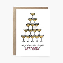 Load image into Gallery viewer, Champagne Tower - Congratulations Wedding Card - THE NONSENSE MAKER