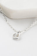 Initial Necklace - Silver D