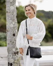 Load image into Gallery viewer, Kasey Black Stripe Crossbody Bag