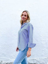 Load image into Gallery viewer, Navy And White Pinstripe Shirt