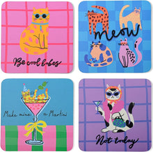 Load image into Gallery viewer, Set of 4 Coasters - Cats
