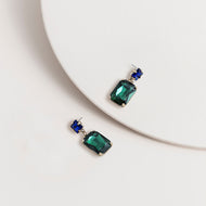 Emerald 2-Tone Vintage Gem Earrings