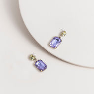 Violet 2-Tone Vintage Gem Earrings