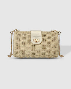 Ophelia Raffia Crossbody Bag - Champagne