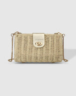 Ophelia Raffia Crossbody Bag - Champagne