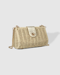 Ophelia Raffia Crossbody Bag - Champagne