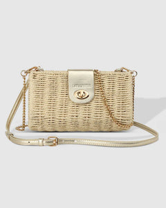 Ophelia Raffia Crossbody Bag - Champagne