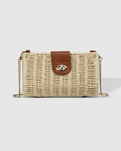 Ophelia Raffia Crossbody Bag - Tan