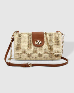 Ophelia Raffia Crossbody Bag - Tan