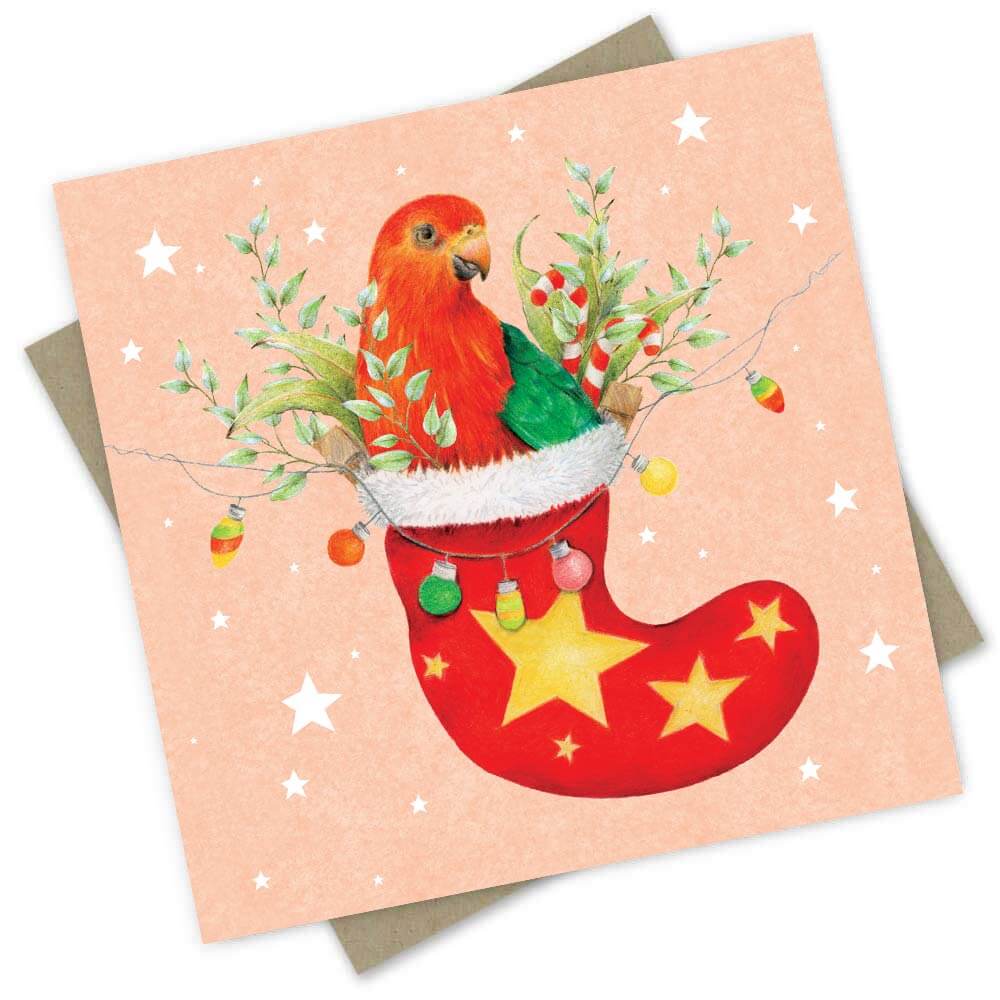 PopcornBlue A king Parrot Christmas Stocking