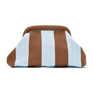 Dumpling Clutch - Sky Blue & Chocolate