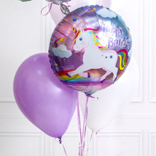 Load image into Gallery viewer, Round Happy Birthday Unicorn Foil Balloon
