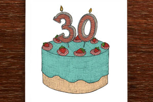 Thirtieth Birthday Cake Card - THE NONSENSE MAKER