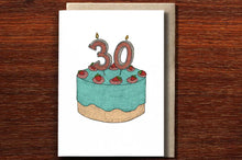 Load image into Gallery viewer, Thirtieth Birthday Cake Card - THE NONSENSE MAKER
