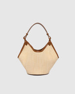 Taya Mini Tote Bag - Raffia/ Tan