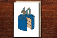 Load image into Gallery viewer, Fortieth Birthday Cake Card - THE NONSENSE MAKER
