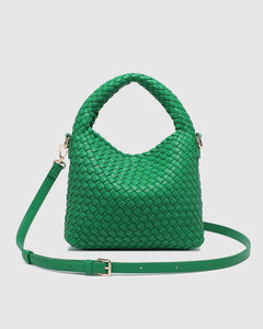 Gabby Mini Woven Shoulder Bag - Apple Green