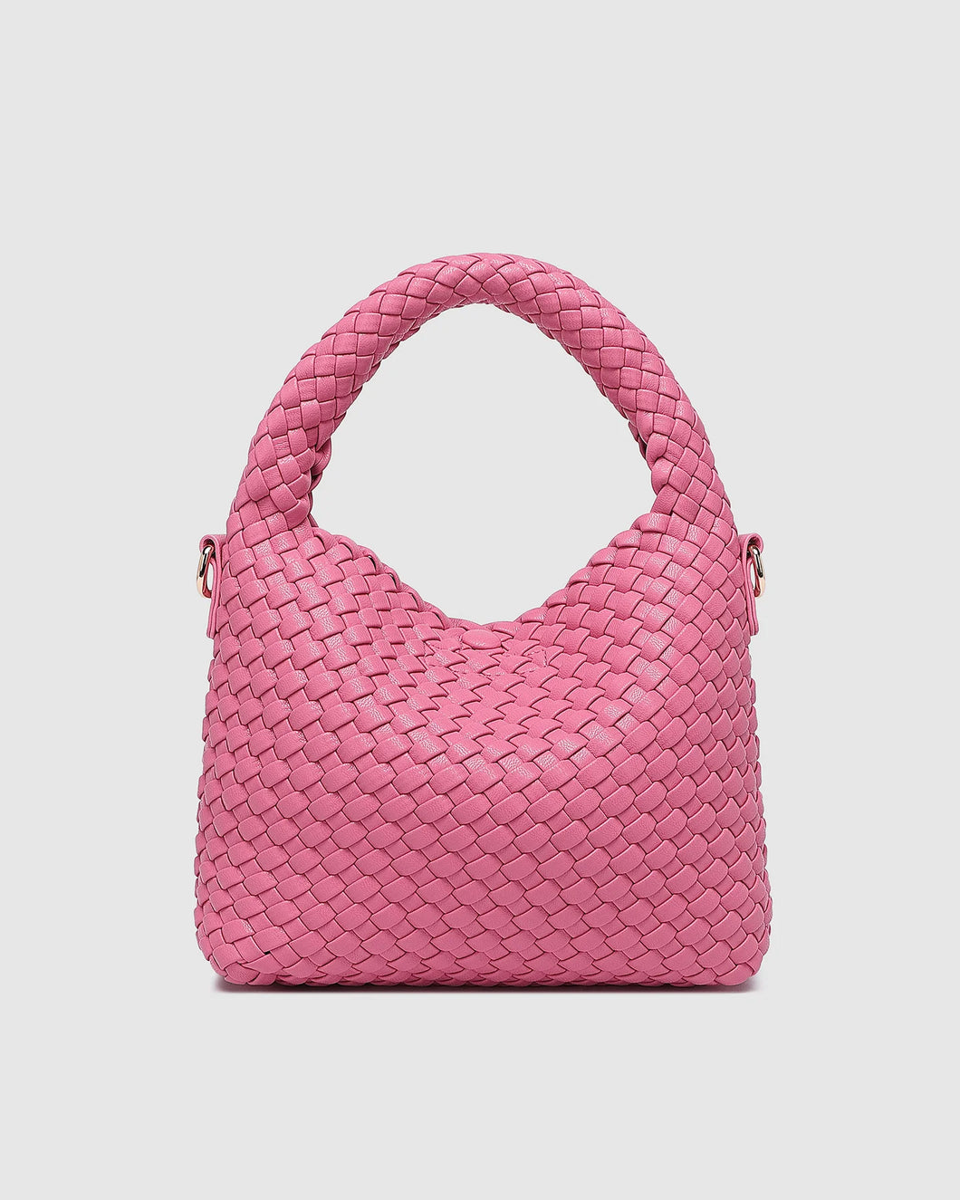 Gabby Mini Woven Shoulder Bag - Bubblegum Pink