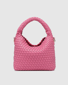 Gabby Mini Woven Shoulder Bag - Bubblegum Pink