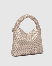 Load image into Gallery viewer, Gabby Mini Woven Shoulder Bag - Pink Champagne
