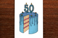 Fiftieth Birthday Cake Card -THE NONSENSE MAKER