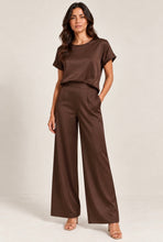 Load image into Gallery viewer, Chocolate Satin Wide Leg Pants
