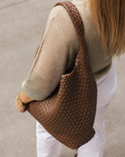 Load image into Gallery viewer, Gabby Woven Shoulder Bag - Chocolate
