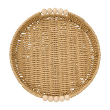 Load image into Gallery viewer, Papier Woven Round Tray - Beaded White
