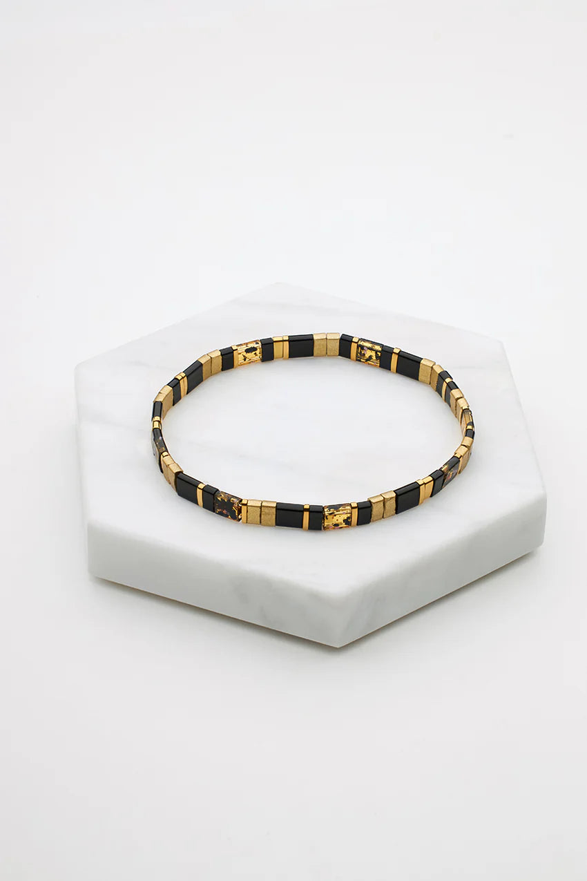Tile Bracelet - Black/Brown