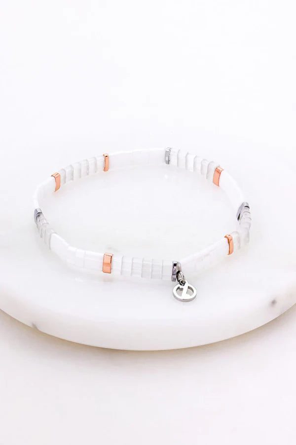 Tile Bracelet - Rose/Silver