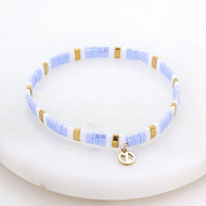 Tile Bracelet - Sky & Gold