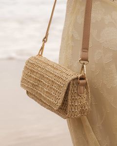 Freya Raffia Crossbody Bag - Natural