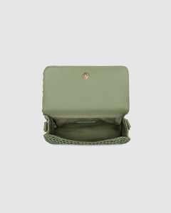 Freya Raffia Crossbody Bag - Sage Green