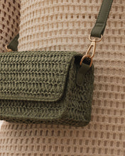 Load image into Gallery viewer, Freya Raffia Crossbody Bag - Sage Green
