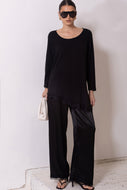 Black Satin Pant