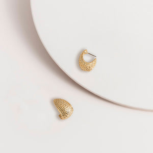 Basket Weave Droplet Earrings in Gold