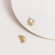 Basket Weave Droplet Earrings in Gold