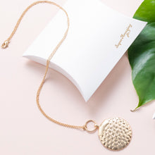 Load image into Gallery viewer, Gold Beaten Disk Pendant
