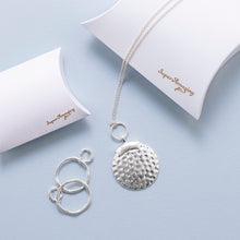 Load image into Gallery viewer, Silver Beaten Disk Pendant
