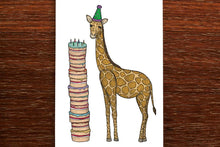 Load image into Gallery viewer, Birthday Giraffe Card - The Nonsense Maker
