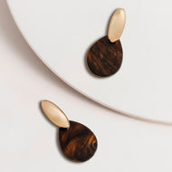 Brown Acetate Teardrop Earrings